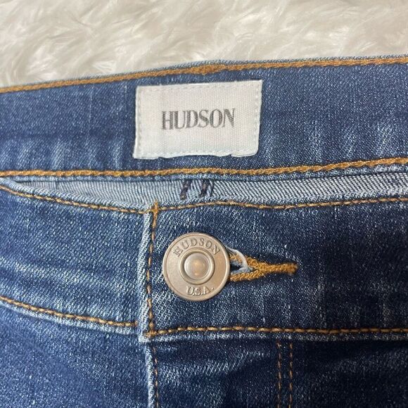 Hudson Krista Ankle Super Skinny Jeans Denim Womens Size 31 Raw Hem - Picture 2 of 11